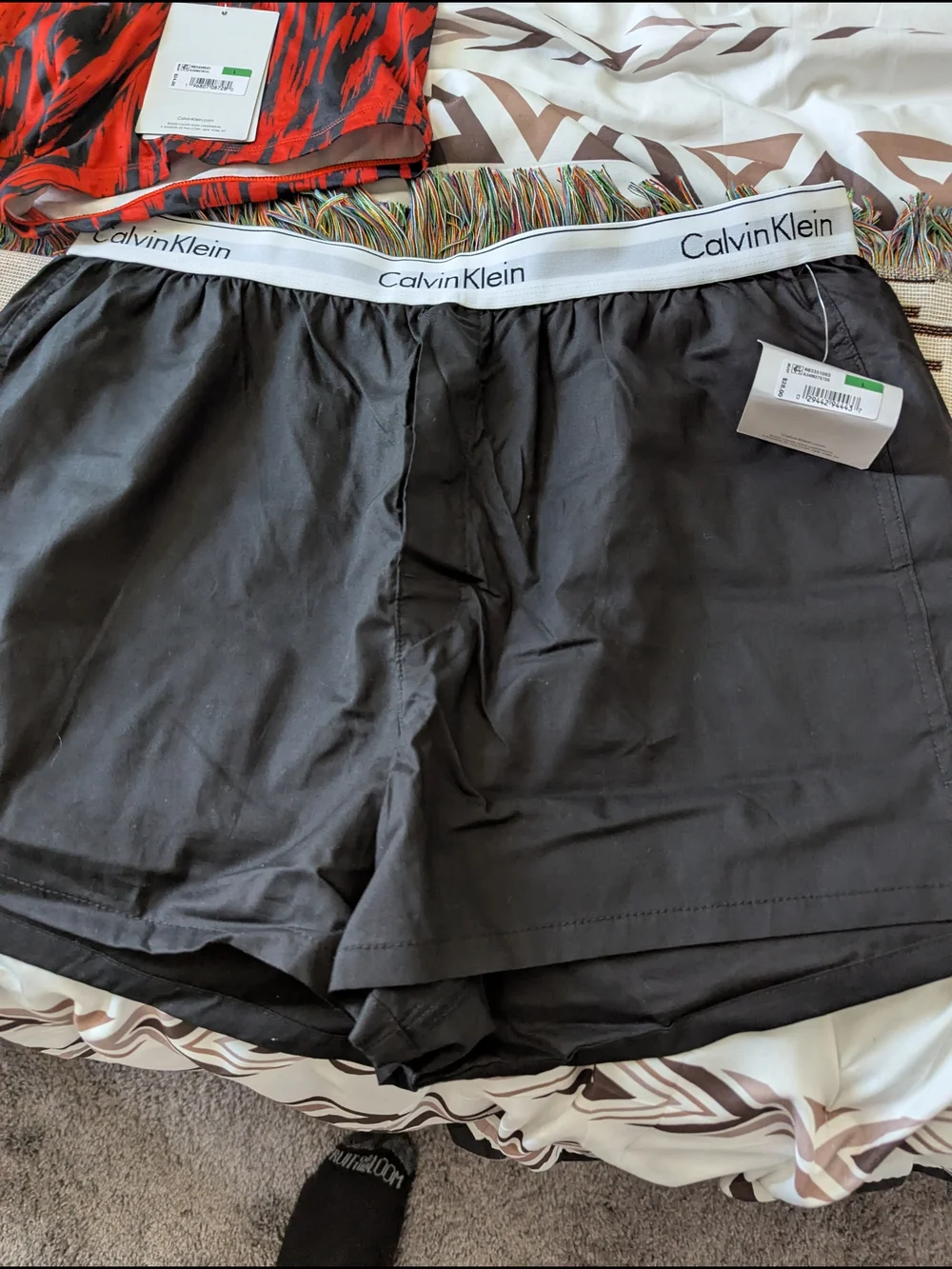 Calvin Klein Men’s Boxer Briefs Trio — Red, Black & Red/Black Pattern
